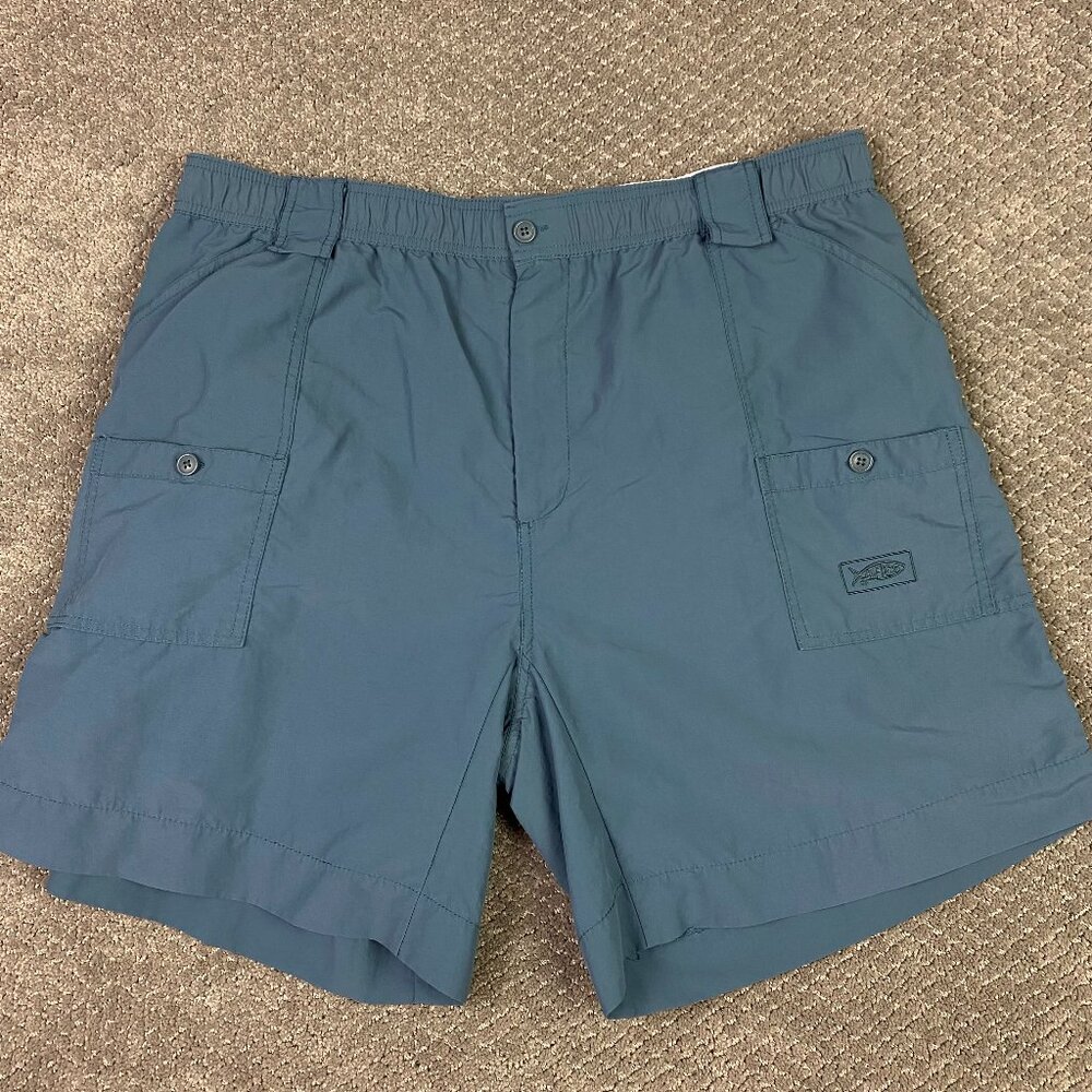 AFTCO Original Fishing Shorts Men's 42 Slate Gray Blue Nylon 8" Hiking Outdoor